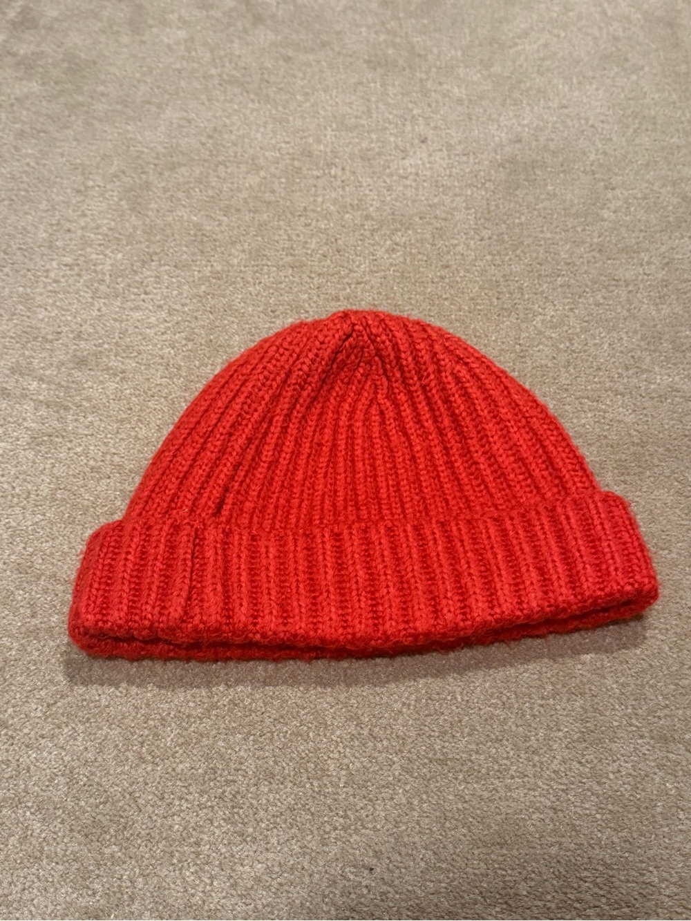Red Knit Cuffed Beanie Hat - Women Accessories